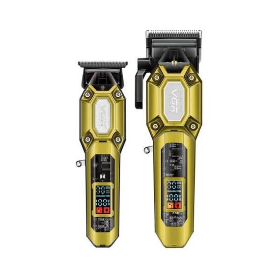 Комплект аккумуляторный триммер и машинка для стрижки волос VGR V-600&900 Золото