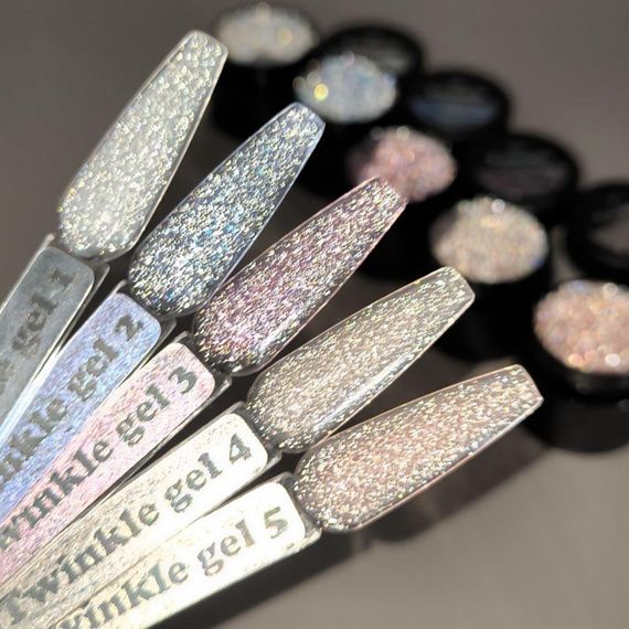 Набір світловідбивних гелів для нарощення нігтів Mi Twinkle по 5мл (5шт)