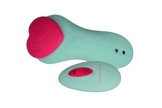 Вибратор в трусики FairyGasm HeartGem green, на магните, пульт ДУ | Зображення 2