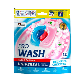 Капсули для прання 12шт (дой-пак) Весняна свіжість ProWash 2К