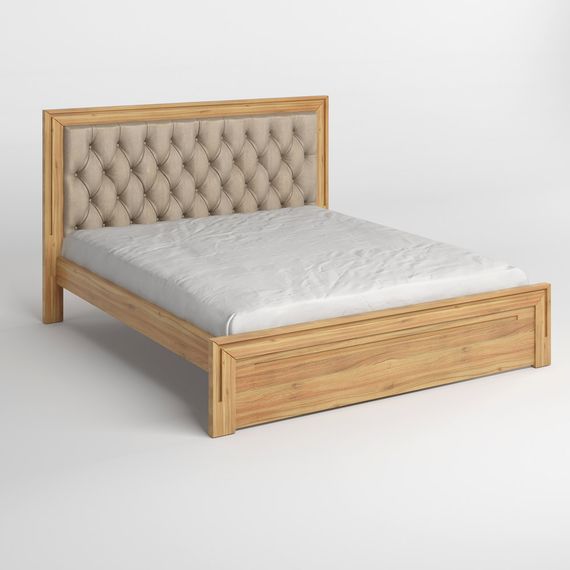 Двоспальне дерев'яне ліжко Mebigrand Торонто Т3 Горіх світлий/Аляска 23 (бежевий) 180х200 см (MBG-7805) | Зображення 1