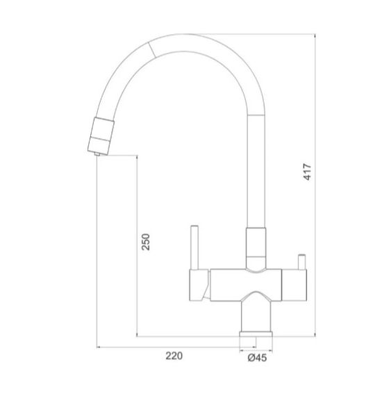 Змішувач для кухні Gappo з виходом для питної води, з гнучким виливом G4398-30 | Зображення 6