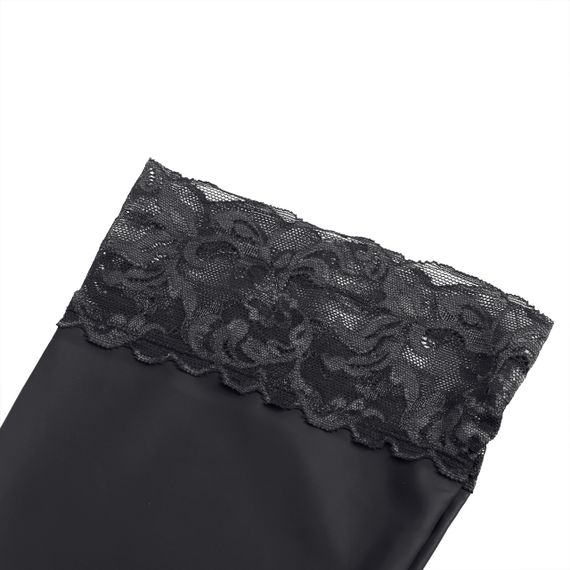 Эластичные чулки Star Night с кружевной коронкой, черные, XS-L sexstyle | Зображення 4