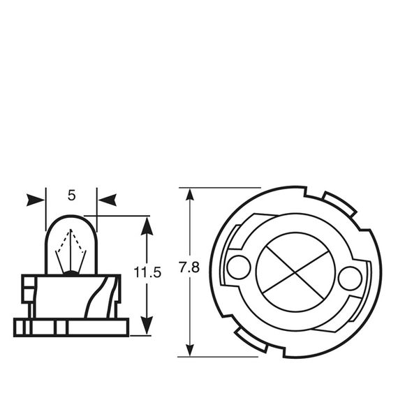 Указательная лампа накаливания RING 509TFGY 12v 1.2w F4.8 (Grey Base) Panel Bulb | Зображення 1