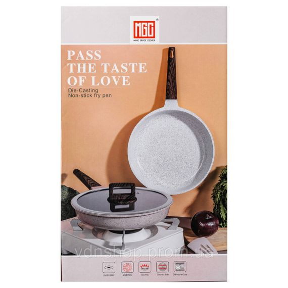 Алюмінієва сковорода 2,7 л з керамічним покриттям антипригарним Ø 28 см біла MGC HP-4-467 | Зображення 6