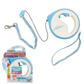 Рулетка DoggyMan Retractable Lead Star S, трос 5 м, голубой