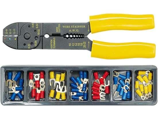 Набір знімач ізоляції кліщі насадки наконечники 100 штук VOREL-45050