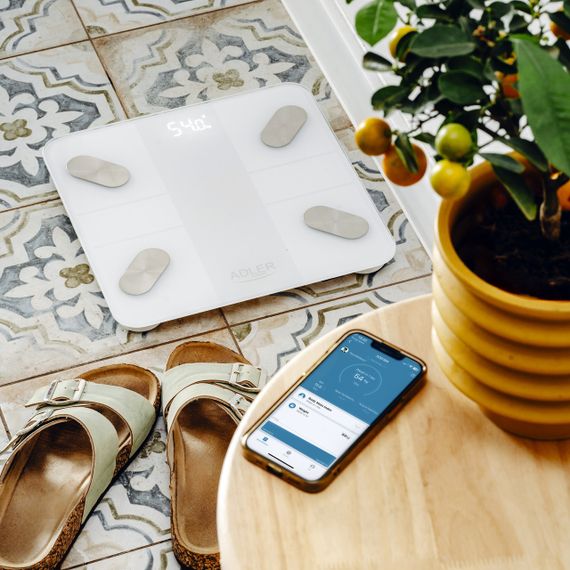 Ваги підлогові діагностичні електронні Adler AD 8186 Smart білі до 180 кг з Bluetooth та аналізом складу тіла | Зображення 6