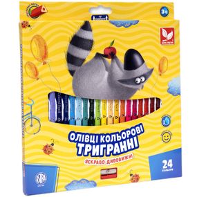 Карандаши 24 цвета трёхгранные с точилкой 312110003-UA Школярик (4823088216899)
