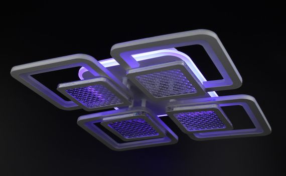 Люстра світлодіодна стельова LED світильник для квартири на стелю лед з пультом 26039 Білий 9х42х42 см. | Зображення 7