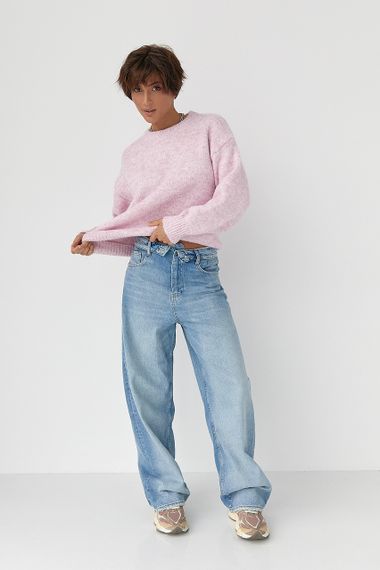 Джинси Baggy з підгорнутим поясом - джинс цвет, 36р (є розміри) | Зображення 2