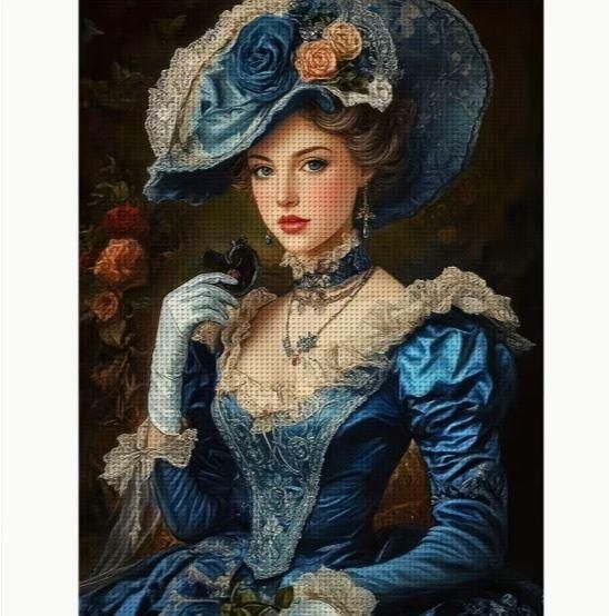 Набор для вышивки крестом JOZYSH «Тайна изысканной дамы» 14CT, 30x40 см, канва Аида с нанесенным рисунком