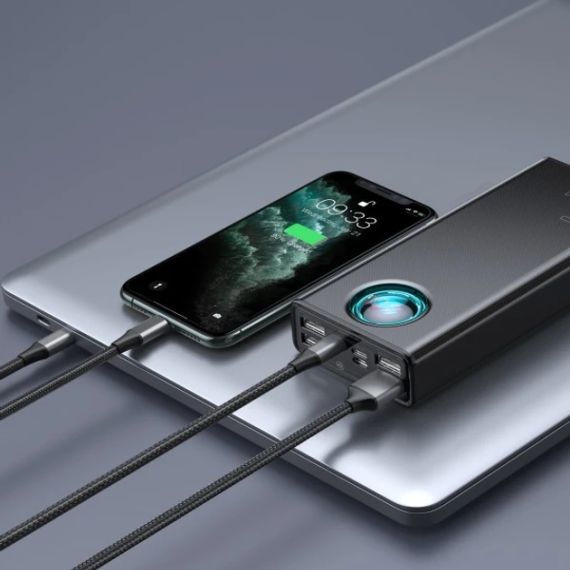 УМБ Baseus Amblight 30000mAh (65W) черный, повербанк для ноутбука, портативная батарея power bank | Зображення 1