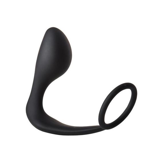 Анальная пробка с эррекционным кольцом FANTASSTIC ANAL PLUG WITH COCKRING BLACK sexstyle