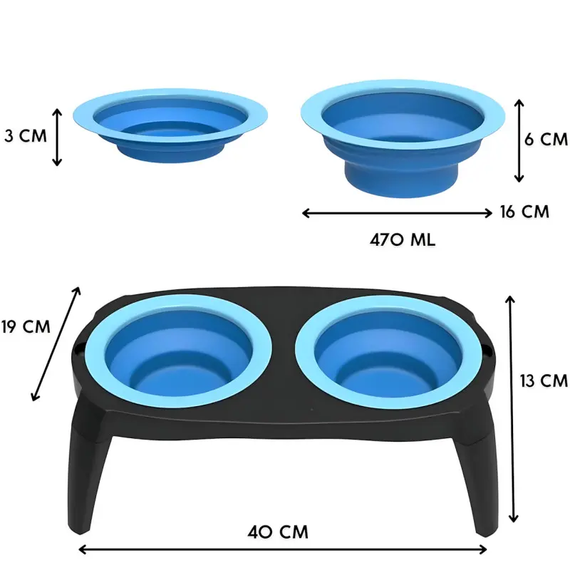 Миска Pet Bowl Set двойная на сложной подставке для собак и кошек | Зображення 1