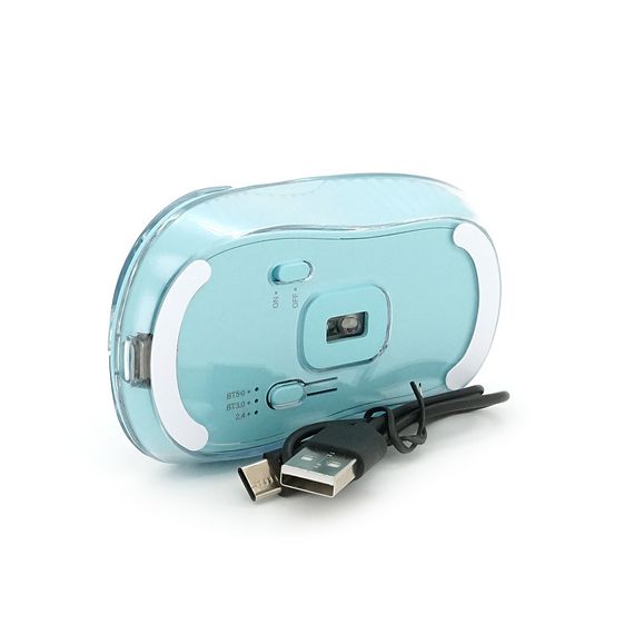 Миша бездротова JEDEL WD141T-Bl, 1200, 2.4 GHz+Bluetooth 5.0, 3.7V 300mAh, Type-C заряджання. 109x60x32 мм. 69 р. | Зображення 3