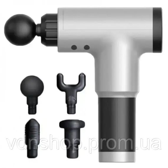 Портативний ручний масажер Fascial Gun KH-320 чорний, М'язовий ручний ударний масажер