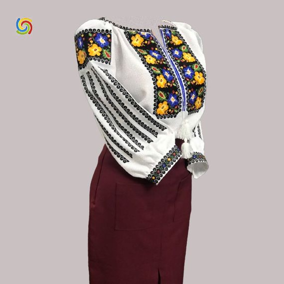 Рубашка Украинская вышиванка 22621 цвет белый размер XS/S