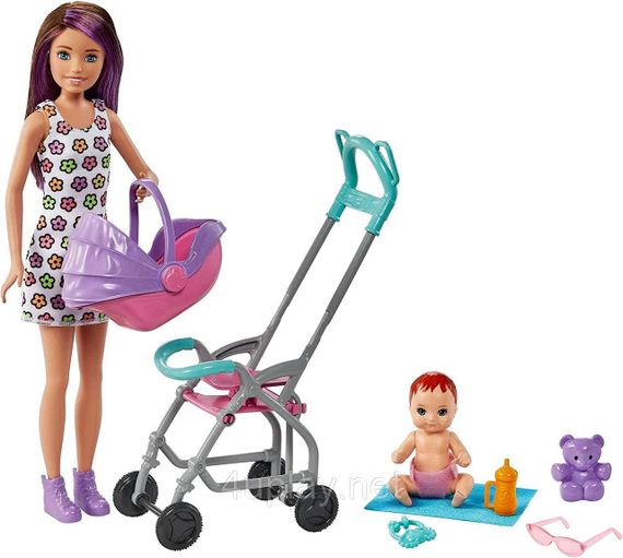 Ігровий набір Лялька Барбі Няня Barbie Skipper Babysitters з лялькою, візочком та малюком