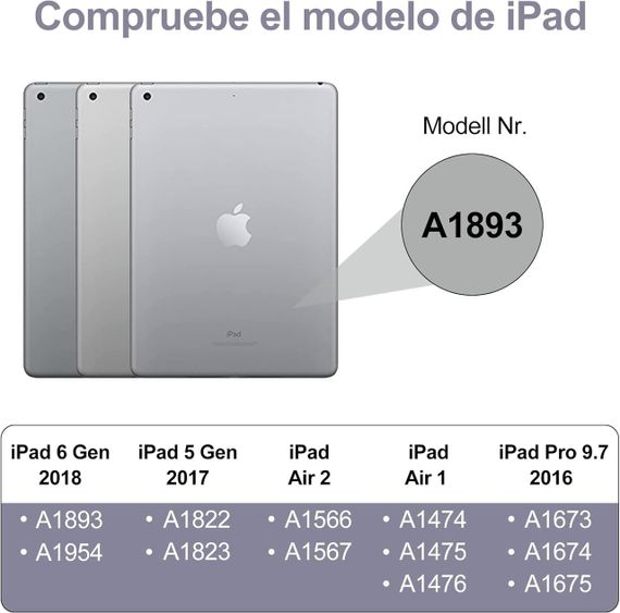 Чохол з магнітною Bluetooth клавіатурою для iPad 9.7”, iPad 5, 6 покоління, Pro, Air 1/2 з підсвіткою, тримачем стилуса лавандовий | Зображення 1