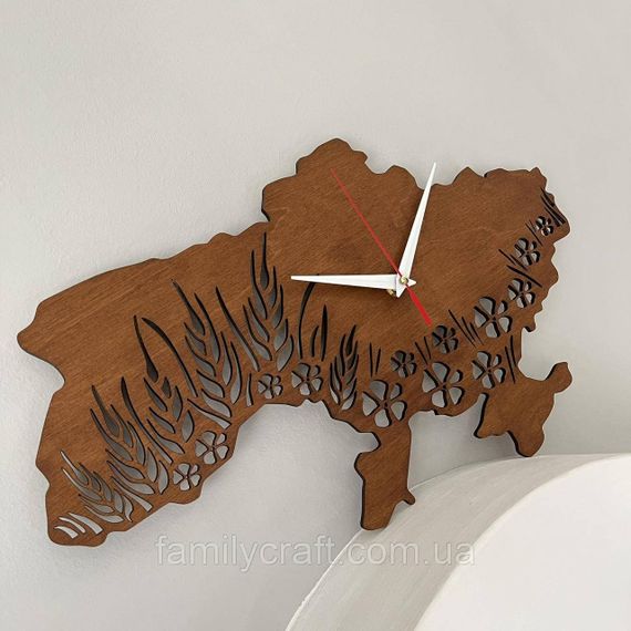 Настінний годинник Карта України з фанери Патріотичний дерев'яний годинник | Зображення 8