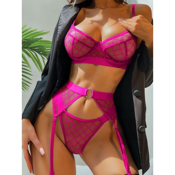Еротичний комплект Babydoll M Малиновий S19103IRR | Зображення 3
