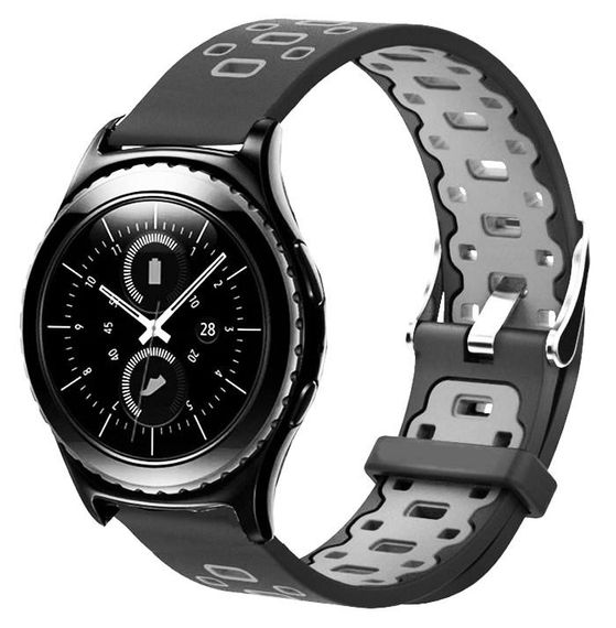 Спортивний ремінець Primo Perfor Classic для годинника Samsung Gear S2 Classic SM-R372 / R735 - Black&Grey