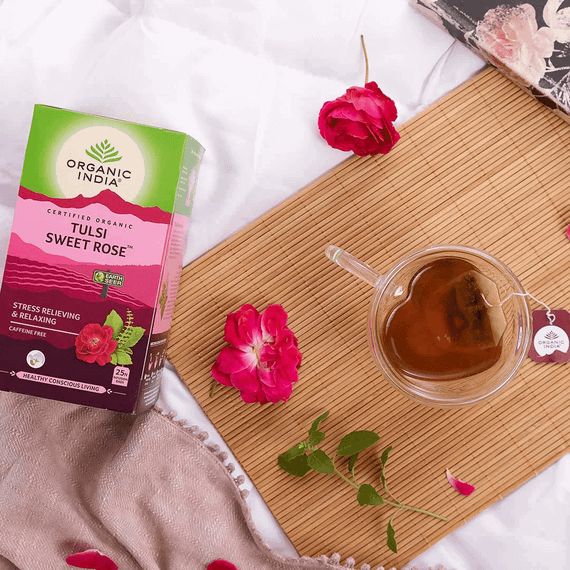 Органічний індійський чай Тулсі, солодка троянда  25 пакетиків Organic India 801541605002 | Зображення 2