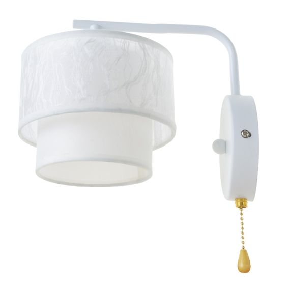 Бра настенное накладное с абажуром минимализм BKL-499W/1 E14 CH+WT | Зображення 1