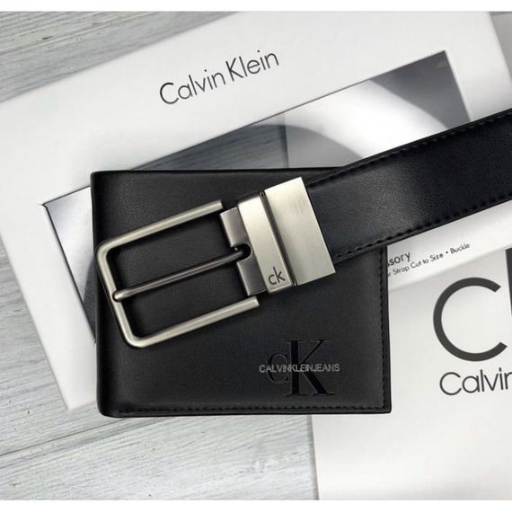 Мужской подарочный набор ремень и портмоне Calvin Klein натуральная кожа | Зображення 2