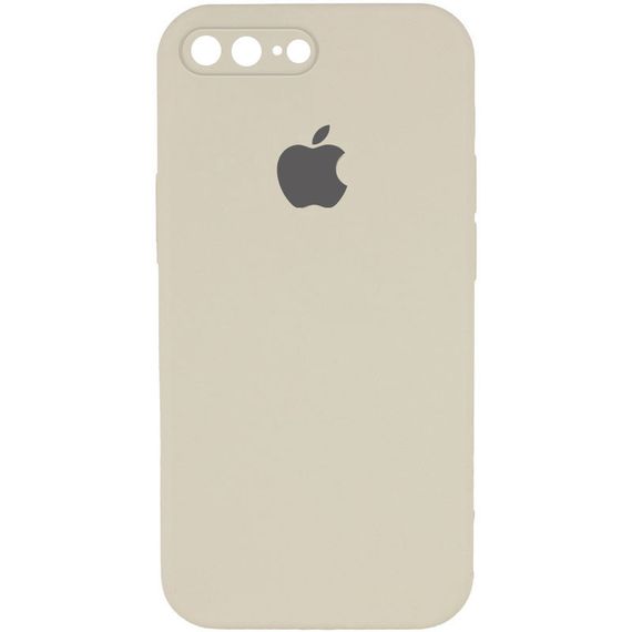 Чехол Silicone Case Square Full Camera Protective (AA) для Apple iPhone 7 plus / 8 plus (5.5") Бежевый / Antique White
