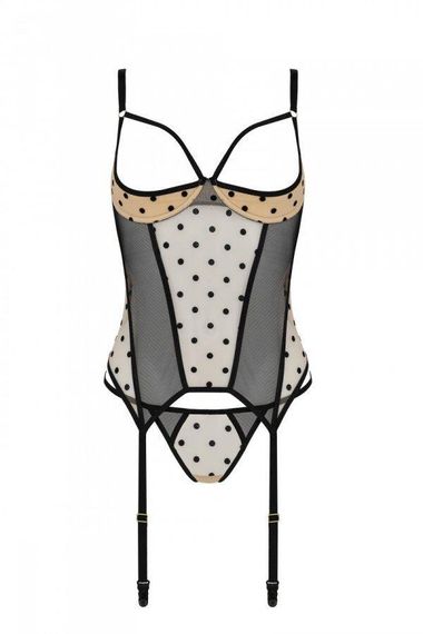 Корсет Passion MARINA CORSET, XXL/XXXL, beige, з відкритими чашками Sex Aura | Зображення 2