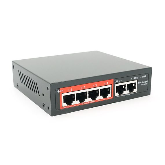 4-портовий керований PoE комутатор YOSO YO204D -52 з 4 портами POE 100Мбіт + 2 UP-Link 100Мбіт 52V/52W. APP-Amitres