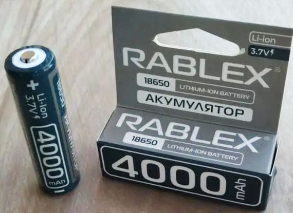 Літій-іонний акумулятор Rablex 4000 mAh 18650 (Li-ion) 3,7 V Original | Зображення 2
