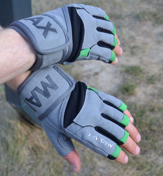 Рукавички для фітнесу MadMax MFG-860 Wild Grey/Green M | Зображення 6