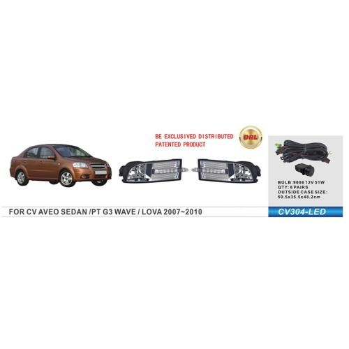 Фари дод. модель Chevrolet Aveo Sedan II/2006-12/CV-304L/9006-12V51W+LED-2W/FOG+DRL/eл.проводка | Зображення 1