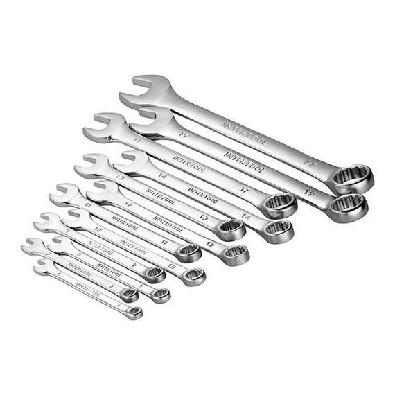 Набір ключів комбінованих 12 од., 6-22 мм, Cr-V INTERTOOL HT-1203 | Зображення 2