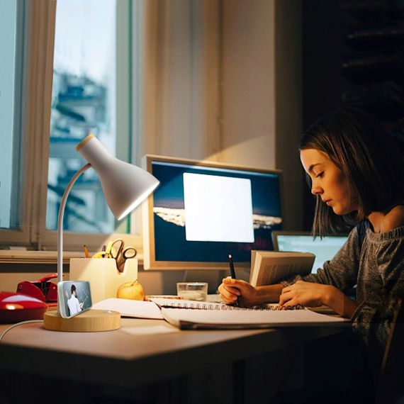 Lalisu настільна LED-лампа, дерев’яна регульована, біла | Зображення 6