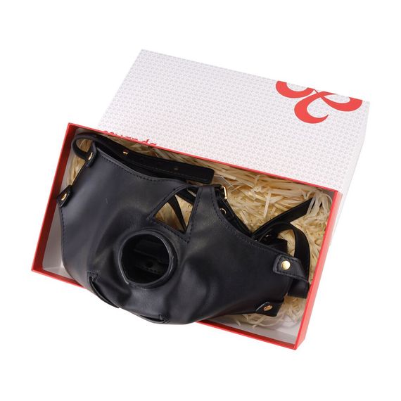 Маска-збруя для орального сексу з повідцем LOCKINK SEVANDA Blowjob Head Muzzle with Leash | Зображення 7