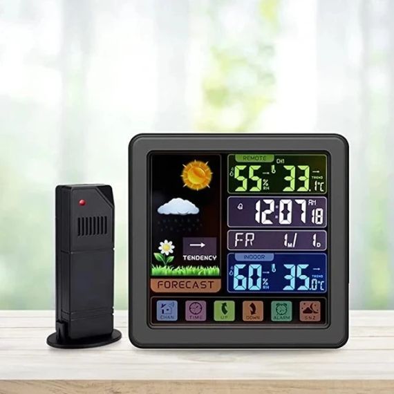 Бездротова метеостанція з кольоровим екраном TS-3310-BK, внутрішня та зовнішня температура, вологість, годинник | Зображення 9