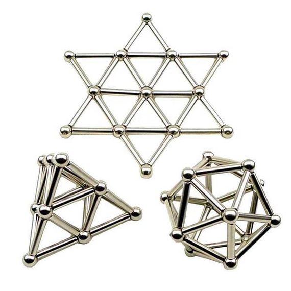 Магнитный конструктор Neo 36 палочек и 27 шариков Серебрянный