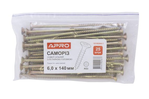 Саморез универсальный Apro - 6,0 x 100 мм (25 шт.) (10160A0-1) | Зображення 1