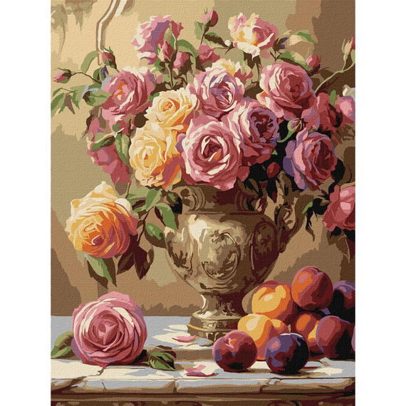 Картина по номерам "Разноцветные розы" Идейка KHO3291 30х40 см
