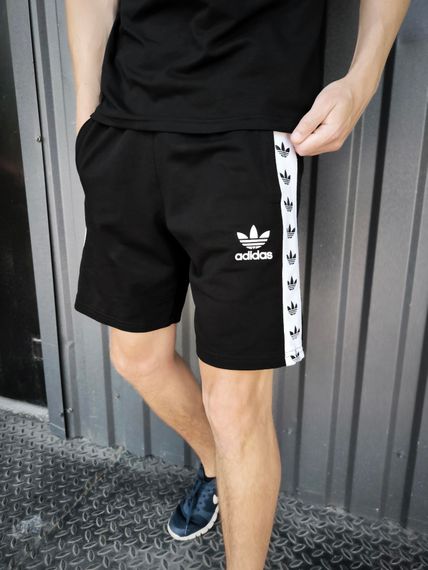 Чоловічі шорти Adidas чорні (лампас) | Зображення 1