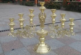 Семисвічник напрестольний на одній ніжці з ангелом