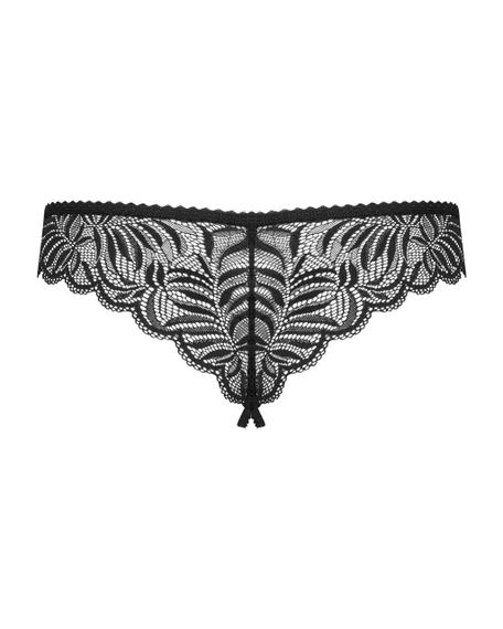 Мереживні танга з доступом Obsessive Contica crothchles thong S/M, чорні sexstyle | Зображення 5