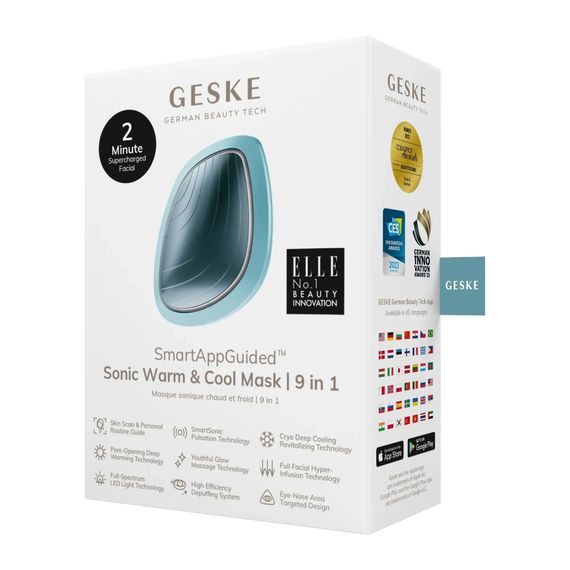Ультразвукова маска тепло та холод GESKE Sonic Warm&Cool Mask 9в1 white, Бірюзовий | Зображення 7