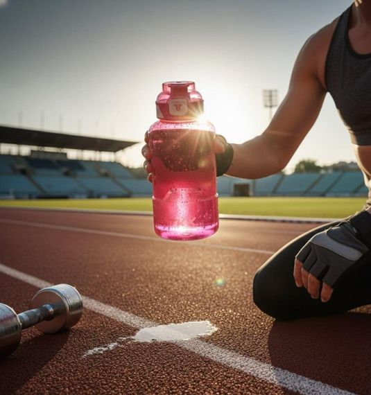 Спортивная бутылка TKK 1500 мл (1.5 л) - Розовая Tritan BPA-free, ударопрочная эко-бутылка с антискользящей вставкой | Зображення 9