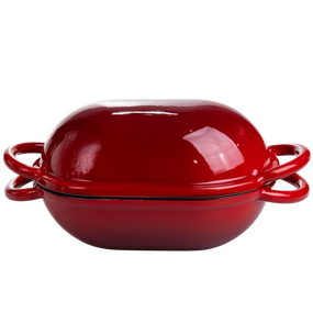 Форма-жаровня для хліба чавунна емальована 1,4 л, червоний Yiwu HP-FLG-23 RED