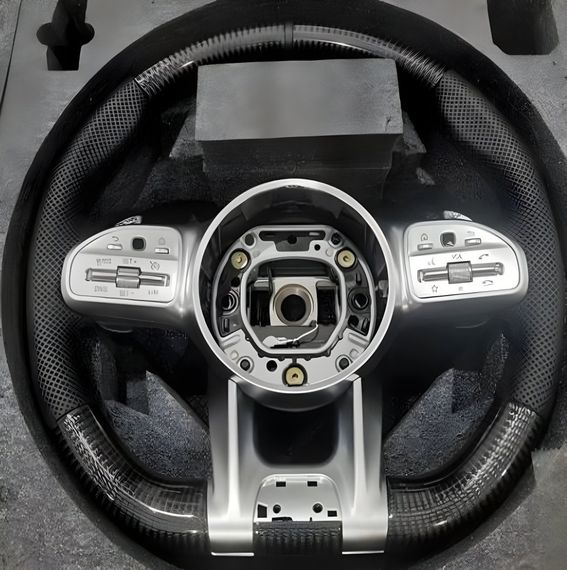 Руль AMG-Style (Карбон -2025 Серые Кнопки) для Mercedes CL-class C216 2006-2014 гг